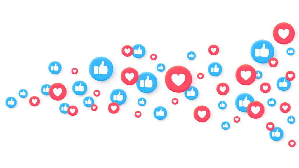 una wall di like e cuori