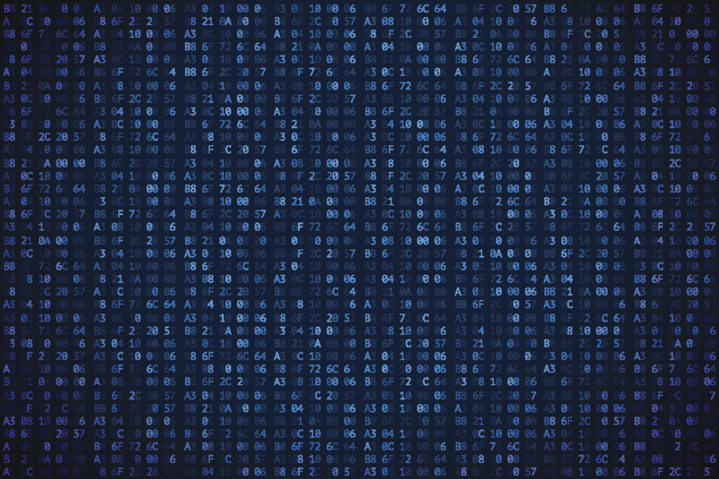 serie numerica di colore blu su sfondo nero